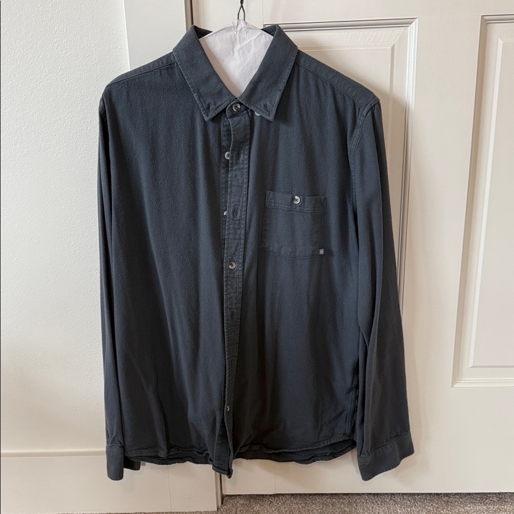 Free Fly Apparel Men's Dark Gray Casual Button Down Shirt